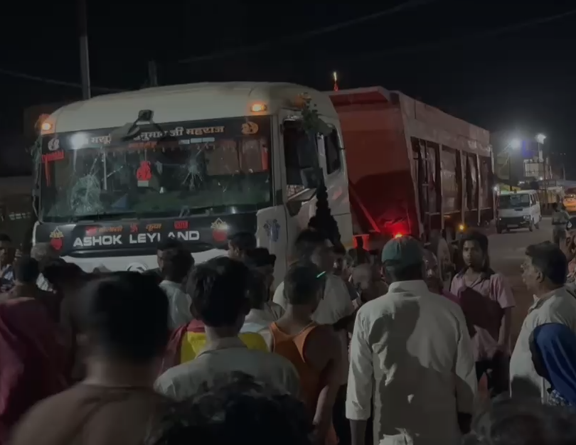 Overloaded Truck Enters No-Entry, Youth Killed, Road Blocked