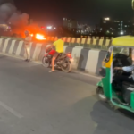 Moving Car Turns Into Fireball Near Ekana Stadium Bridge in Lucknow, Major Mishap Averted