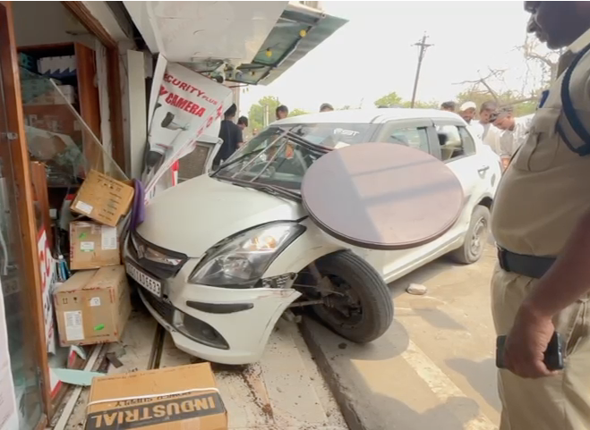 Speeding Car Crashes Into Shop