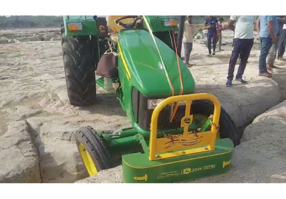 Tractor Falls Into Sunar River
