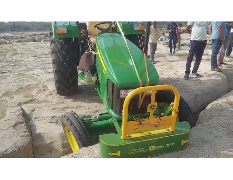 Tractor Falls Into Sunar River